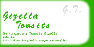 gizella tomsits business card